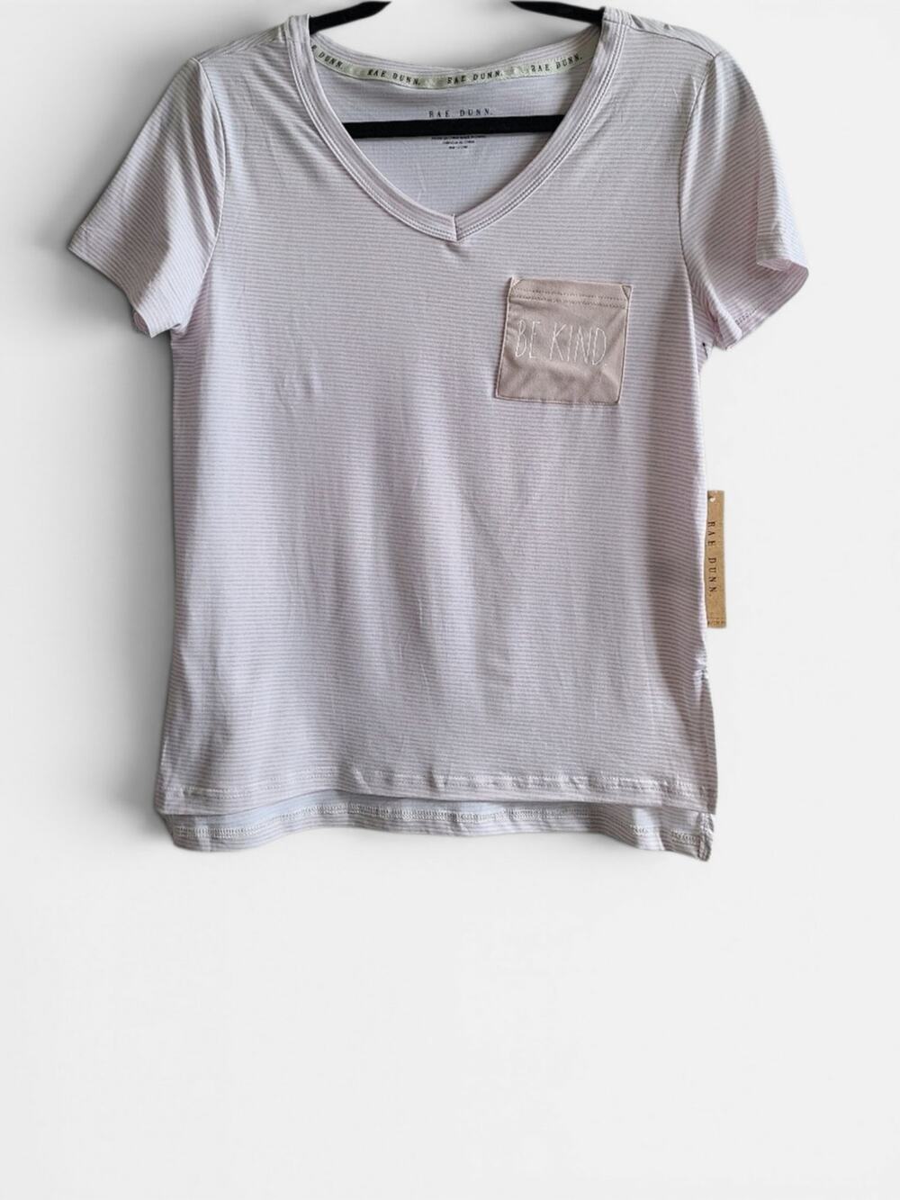 Rae Dunn NWT Be Kind Striped Cozycore Pajama Top